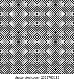 Abstract seamless geometric pattern. Modern texture with rhombuses, lines, zig zag. Lattice graphic design. Vector illustration.