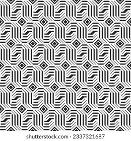 Abstract seamless geometric pattern. Modern texture with rhombuses, lines, zig zag. Lattice graphic design. Vector illustration.