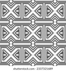 Abstraktes, nahtloses geometrisches Muster. Moderne Textur mit Streifen, Linien, Zickzack. Gittergrafisches Design. Vektorgrafik.