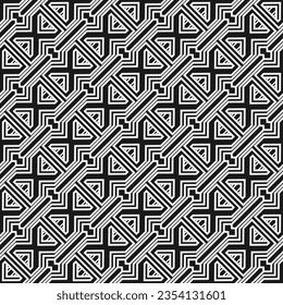Abstract seamless geometric pattern. Modern texture with stripes, lines, zig zag. Lattice graphic design. Vector illustration.