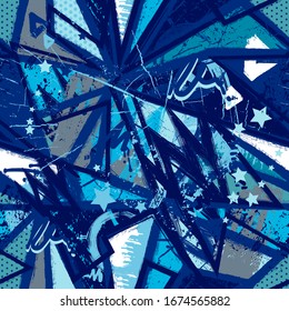 Abstract seamless geometric pattern. Monochrome geometrical urban print for fashion textile, sport clothes, wrapping paper.