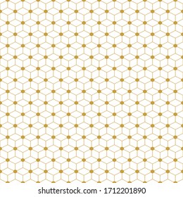 Abstract seamless geometric pattern. Monochrome white wallpaper.Geometry gold grid texture.Vintage style texture.Vector illustration