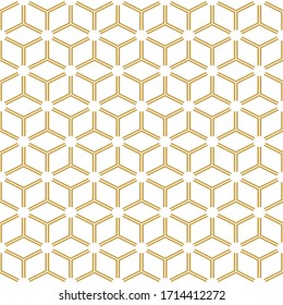 Abstract seamless geometric pattern. Monochrome white wallpaper.Geometry gold grid texture.Vintage style texture.Vector illustration