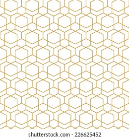 Abstract seamless geometric pattern. Monochrome white wallpaper.Geometry gold grid texture.Vintage style texture.Vector illustration