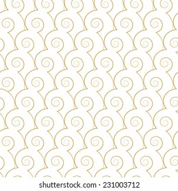 Abstract seamless geometric pattern. Monochrome white and gold wallpaper.Geometry gold grid texture.Vintage style texture.Vector illustration