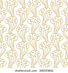 Abstract seamless geometric pattern. Monochrome white wallpaper.Geometry gold grid texture.Vintage style texture.Vector illustration