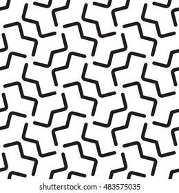 Abstract seamless geometric pattern. Monochrome white and black. Vector illustration