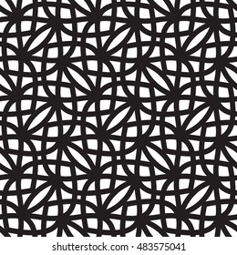 Abstract seamless geometric pattern. Monochrome white and black. Vector illustration