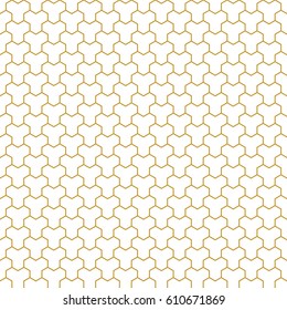 Abstract seamless geometric pattern. Monochrome white wallpaper.Geometry gold grid texture.Vintage style texture.Vector illustration