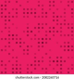 Resumen de un patrón geométrico sin fisuras. Fondo mosaico de cuadrados negros. Formas de diferente color a cada punto. Ilustración del vector sobre fondo rosa
