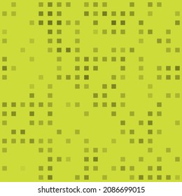 Abstract seamless geometric pattern. Mosaic background of black squares. Evenly spaced  shapes of different color. Vector illustration on lime background