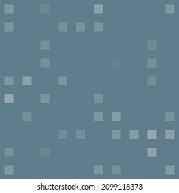Abstract seamless geometric pattern. Mosaic background of white squares. Evenly spaced big shapes of different color. Vector illustration on blue gray background
