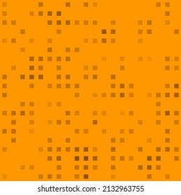 Abstract seamless geometric pattern. Mosaic background of black squares. Evenly spaced  shapes of different color. Vector illustration on orange background