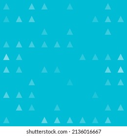 Abstract seamless geometric pattern. Mosaic background of white triangles. Evenly spaced big shapes of different color. Vector illustration on cyan background