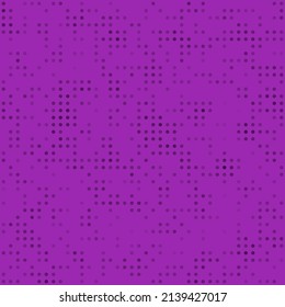 Abstract seamless geometric pattern. Mosaic background of black circles. Evenly spaced small shapes of different color. Vector illustration on purple background