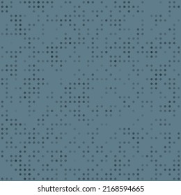 Abstract seamless geometric pattern. Mosaic background of black circles. Evenly spaced small shapes of different color. Vector illustration on blue gray background
