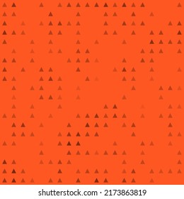 Abstract seamless geometric pattern. Mosaic background of black triangles. Evenly spaced  shapes of different color. Vector illustration on deep orange background