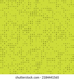 Abstract seamless geometric pattern. Mosaic background of black circles. Evenly spaced small shapes of different color. Vector illustration on lime background