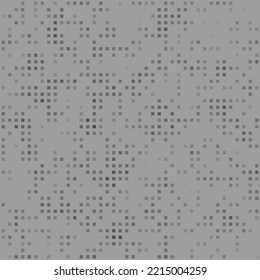 Abstract seamless geometric pattern. Mosaic background of black squares. Evenly spaced small shapes of different color. Vector illustration on gray background