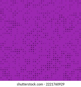 Resumen de un patrón geométrico sin fisuras. Fondo mosaico de cuadrados negros. Pequeñas formas de diferente color, incluso separadas. Ilustración vectorial sobre fondo púrpura
