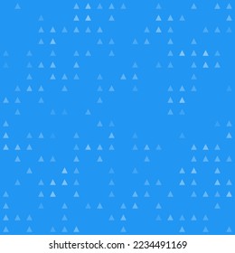 Abstract seamless geometric pattern. Mosaic background of white triangles. Evenly spaced  shapes of different color. Vector illustration on blue background