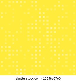 Resumen de un patrón geométrico sin fisuras. Fondo mosaico de cuadrados blancos. Formas de diferente color a cada punto. Ilustración del vector sobre fondo amarillo