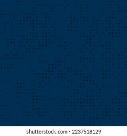 Abstract seamless geometric pattern. Mosaic background of black squares. Evenly spaced small shapes of different color. Vector illustration on dark blue background