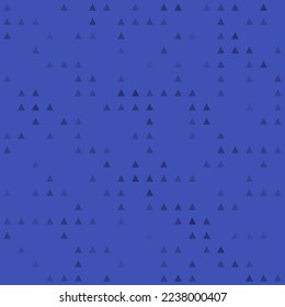 Abstract seamless geometric pattern. Mosaic background of black triangles. Evenly spaced  shapes of different color. Vector illustration on indigo background
