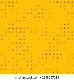 Resumen de un patrón geométrico sin fisuras. Fondo mosaico de triángulos negros. Formas de diferente color a cada punto. Ilustración del vector en el fondo ámbar