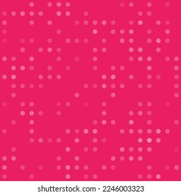 Abstract seamless geometric pattern. Mosaic background of white circles. Evenly spaced  shapes of different color. Vector illustration on pink background