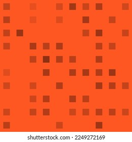 Resumen de un patrón geométrico sin fisuras. Fondo mosaico de cuadrados negros. Grandes formas de diferentes colores, incluso separadas. Ilustración del vector sobre fondo naranja profundo