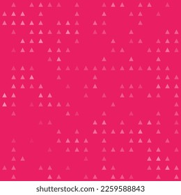 Abstract seamless geometric pattern. Mosaic background of white triangles. Evenly spaced  shapes of different color. Vector illustration on pink background