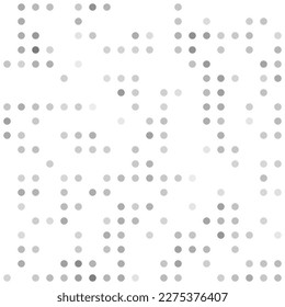 Abstract seamless geometric pattern. Mosaic background of black circles. Evenly spaced  shapes of different color. Vector illustration on white background