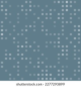 Abstract seamless geometric pattern. Mosaic background of white squares. Evenly spaced  shapes of different color. Vector illustration on blue gray background