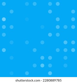 Abstract seamless geometric pattern. Mosaic background of white circles. Evenly spaced big shapes of different color. Vector illustration on light blue background