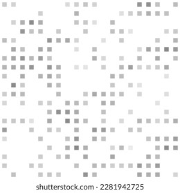 Abstract seamless geometric pattern. Mosaic background of black squares. Evenly spaced  shapes of different color. Vector illustration on white background