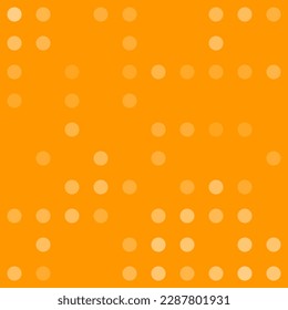 Abstract seamless geometric pattern. Mosaic background of white circles. Evenly spaced big shapes of different color. Vector illustration on orange background