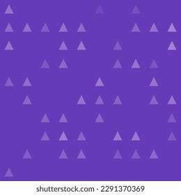 Abstract seamless geometric pattern. Mosaic background of white triangles. Evenly spaced big shapes of different color. Vector illustration on deep purple background