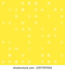 Abstract seamless geometric pattern. Mosaic background of white circles. Evenly spaced big shapes of different color. Vector illustration on yellow background