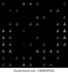 Abstract seamless geometric pattern. Mosaic background of white triangles. Evenly spaced big shapes of different color. Vector illustration on black background