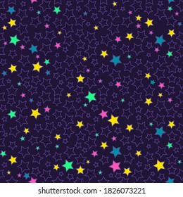 abstrakte, nahtlose geometrische Muster neonsterne Vektorgrafik
