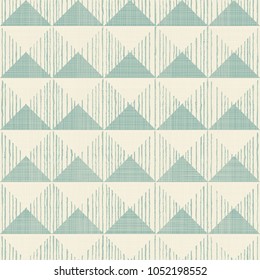Abstract seamless geometric pattern on texture background in turquoise and beige. Endless pattern can be used for ceramic tile, wallpaper, linoleum, textile, web page background.