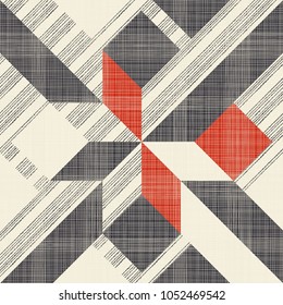 Reflejar un patrón geométrico sin fisuras en el fondo de la textura en colores retro. Se puede utilizar un patrón sin fin para cerámica, papel pintado, linóleo, textil, papel envolvente, fondo de página web.