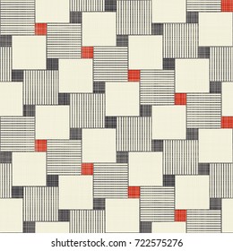 Abstract seamless geometric pattern on texture background in retro colors. Endless pattern can be used for ceramic tile, wallpaper, linoleum, textile, web page background.