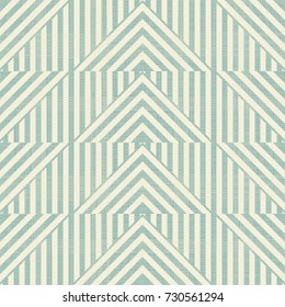 Abstract seamless geometric pattern on texture background in retro colors. Endless pattern with stripes and triangles can be used for ceramic tile, wallpaper, linoleum, textile, web page background