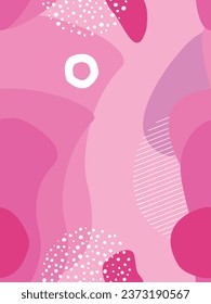 Abstract seamless geometric pattern. Pink color. Modern vector template for banner, cover, print, promotion, sale, greeting, web, page, header, landing, social media. Doll vibe	