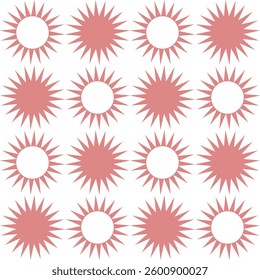 Abstract Seamless geometric pattern with pink stars on white background. Flower and star, repeat star pattern design for fabric printing repeat pattern, checkerboard, chessboard
