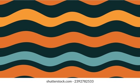 Abstract seamless geometric pattern print. Abstract wave background. Procedural ripple background with optical illusion effect. Stripes wave pattern for design.