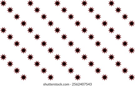 Abstract Seamless geometric pattern with red and black stars on white background. Flower and star, repeat star pattern design for fabric printing repeat pattern, checkerboard, Diagonal