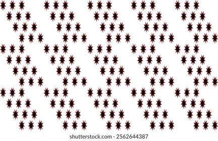 Abstract Seamless geometric pattern with red and black stars on white background. Flower and star, repeat star pattern design for fabric printing repeat pattern, checkerboard, Diagonal block